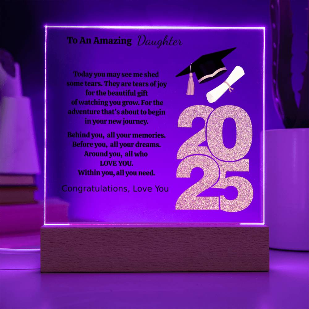 To An Amazing Daughter | Beautiful Gift | Personalized Acrylic Square Plaque (w/LED)