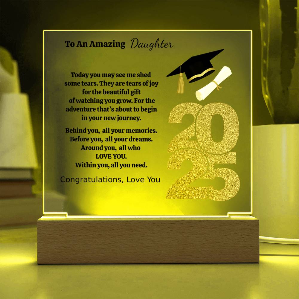 To An Amazing Daughter | Beautiful Gift | Personalized Acrylic Square Plaque (w/LED)