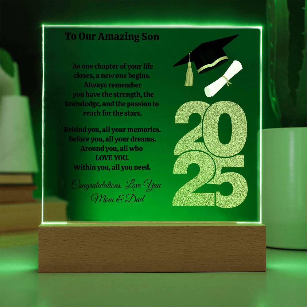 To Our Amazing Son | Always Remember | Graduation| Personalized Acrylic Plaque LED