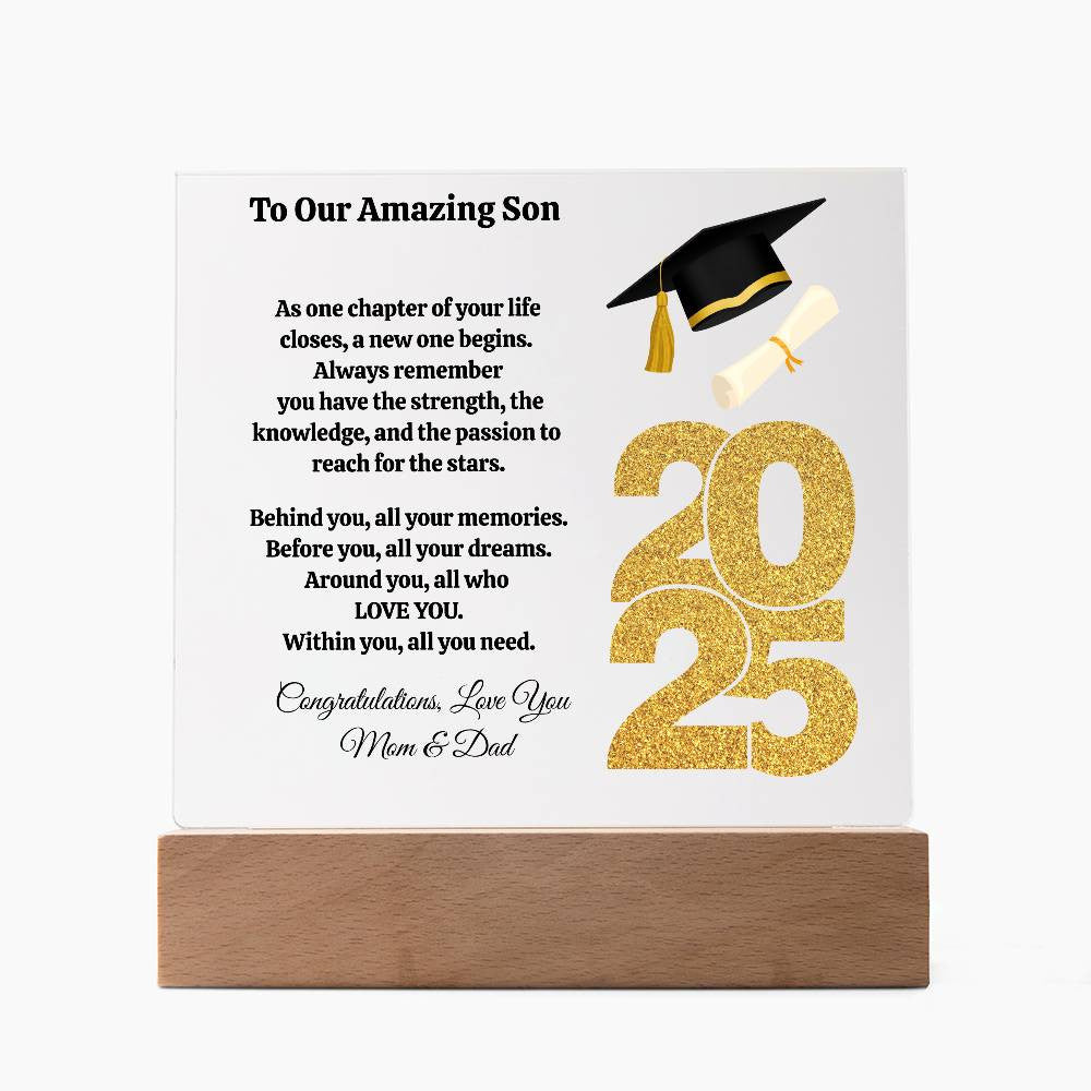 To Our Amazing Son | Always Remember | Graduation| Personalized Acrylic Plaque LED