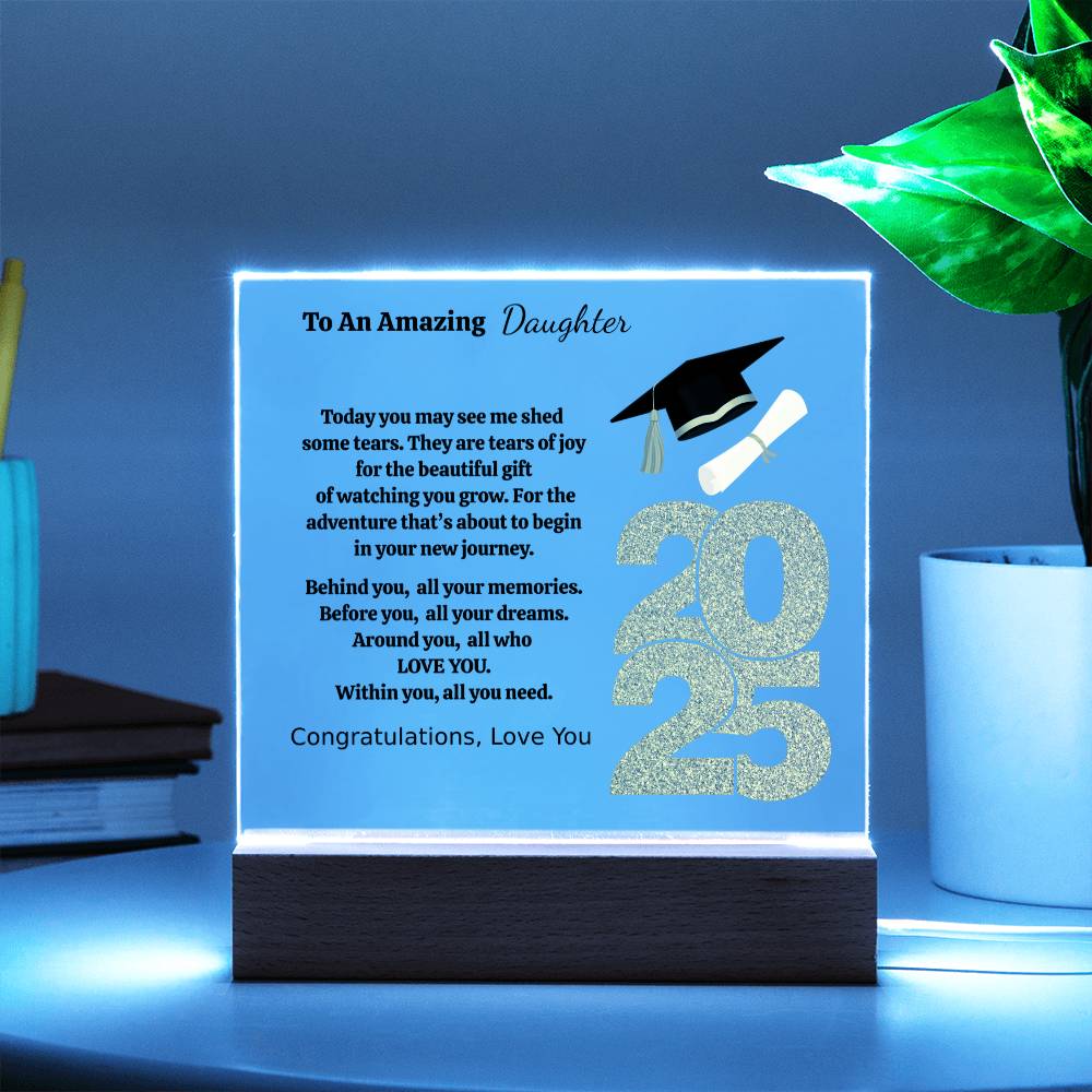 To An Amazing Daughter | Beautiful Gift | Personalized Acrylic Square Plaque (w/LED)