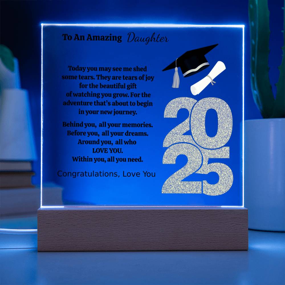 To An Amazing Daughter | Beautiful Gift | Personalized Acrylic Square Plaque (w/LED)