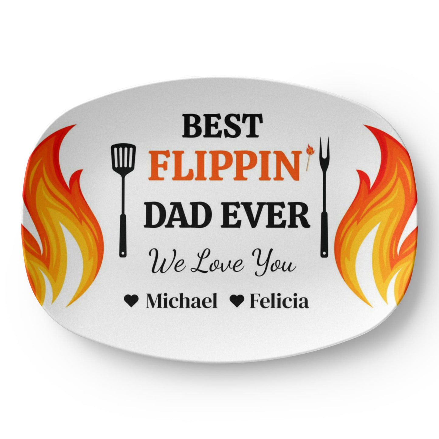 Best Flippin' Dad |We Love You |Personalized Custom Grill 10”x 14” Platter | Gifts For Dad