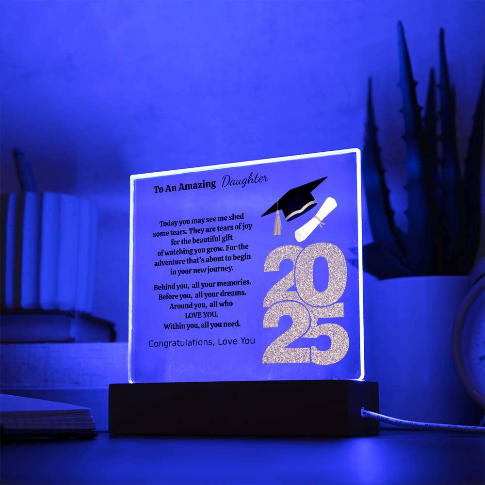 To An Amazing Daughter | Beautiful Gift | Personalized Acrylic Square Plaque (w/LED)