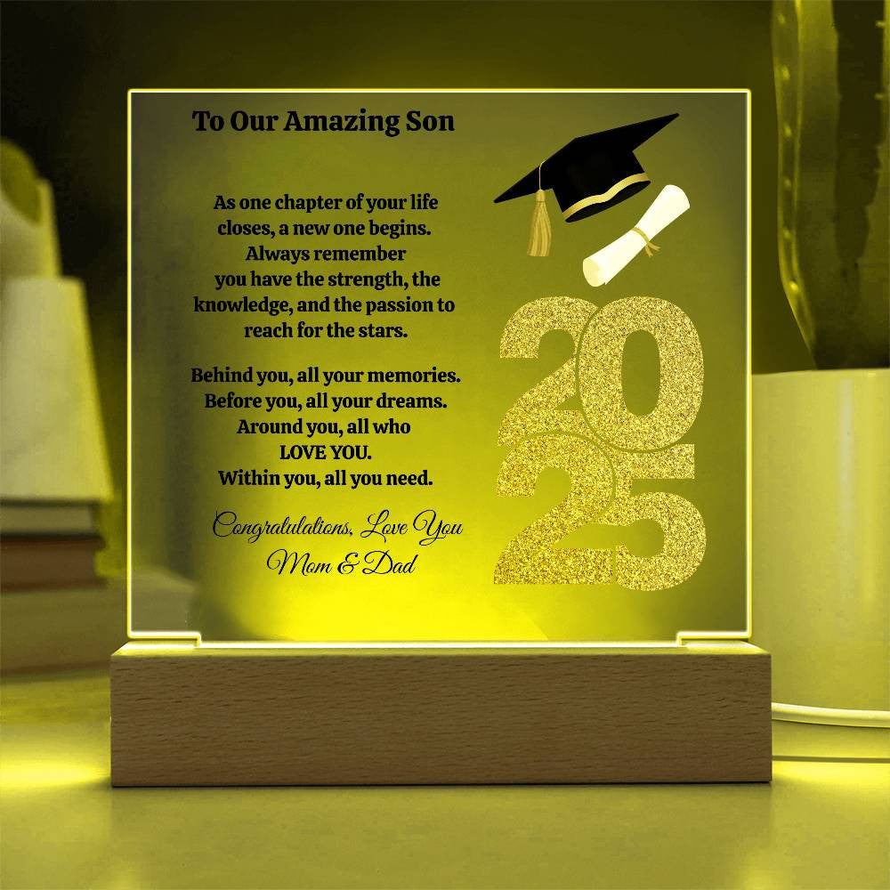 To Our Amazing Son | Always Remember | Graduation| Personalized Acrylic Plaque LED