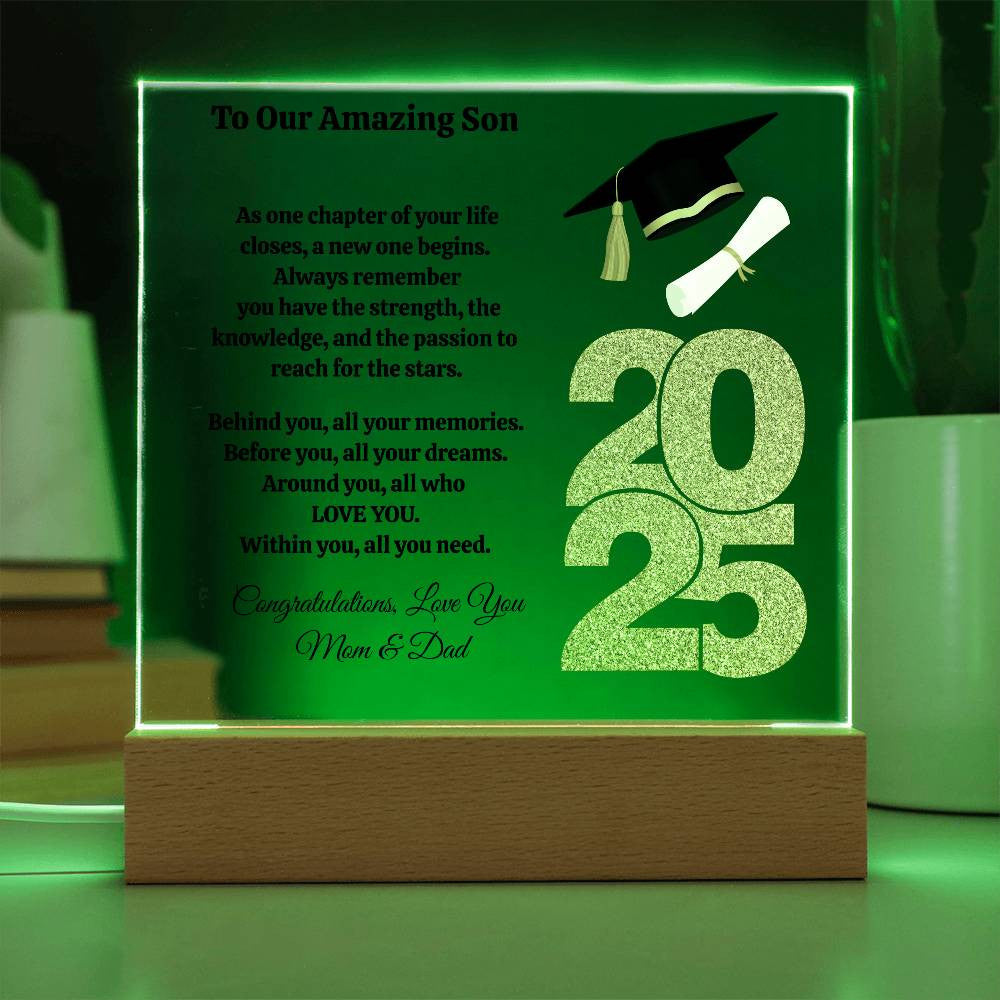 To Our Amazing Son | Always Remember | Graduation| Personalized Acrylic Plaque LED