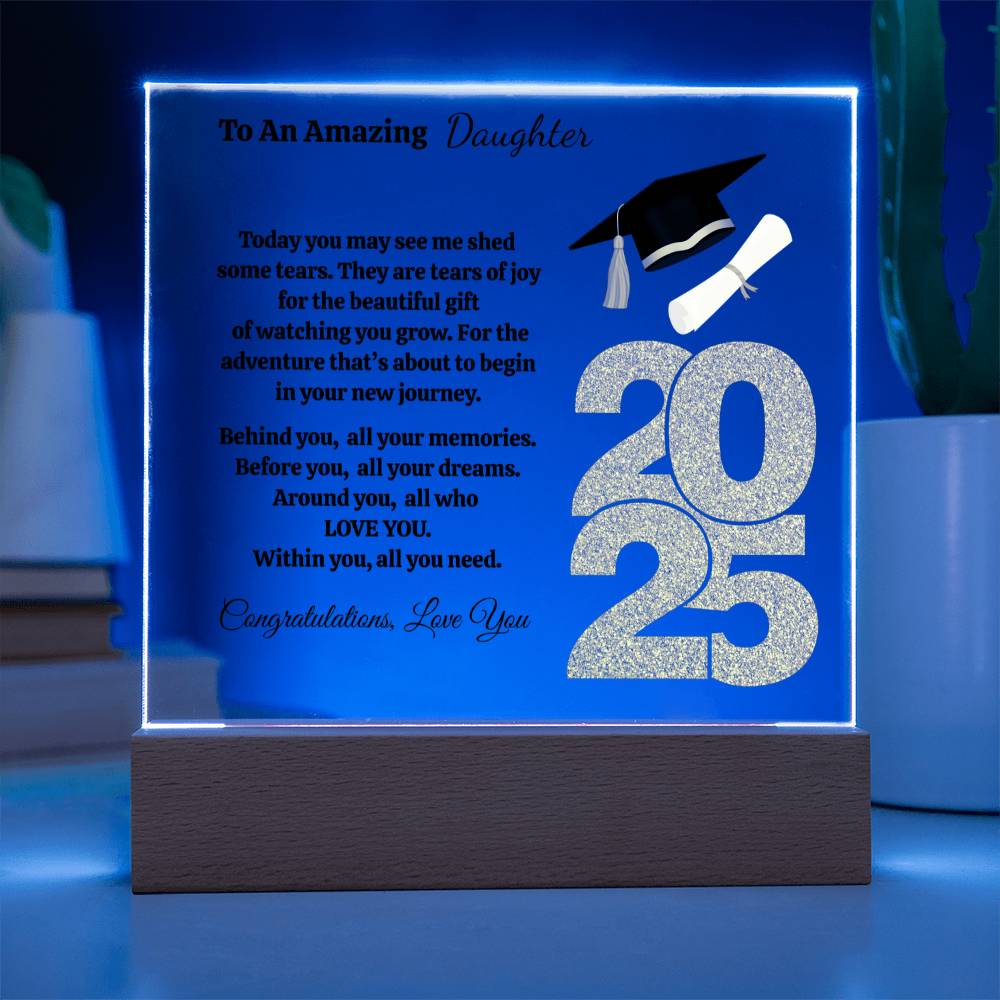 To An Amazing Daughter | Beautiful Gift | Personalized Acrylic Square Plaque (w/LED)