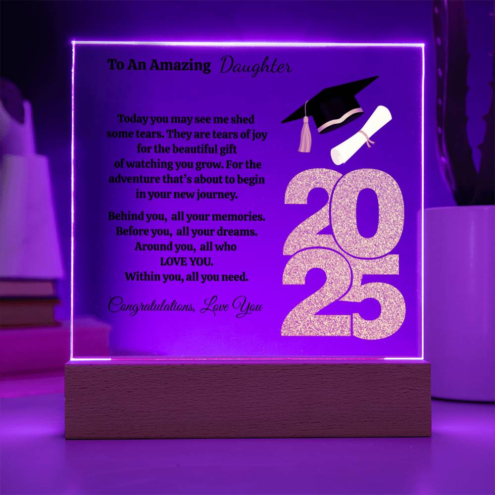 To An Amazing Daughter | Beautiful Gift | Personalized Acrylic Square Plaque (w/LED)