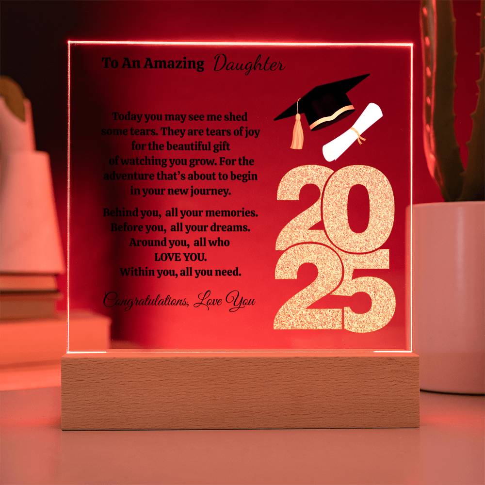 To An Amazing Daughter | Beautiful Gift | Personalized Acrylic Square Plaque (w/LED)