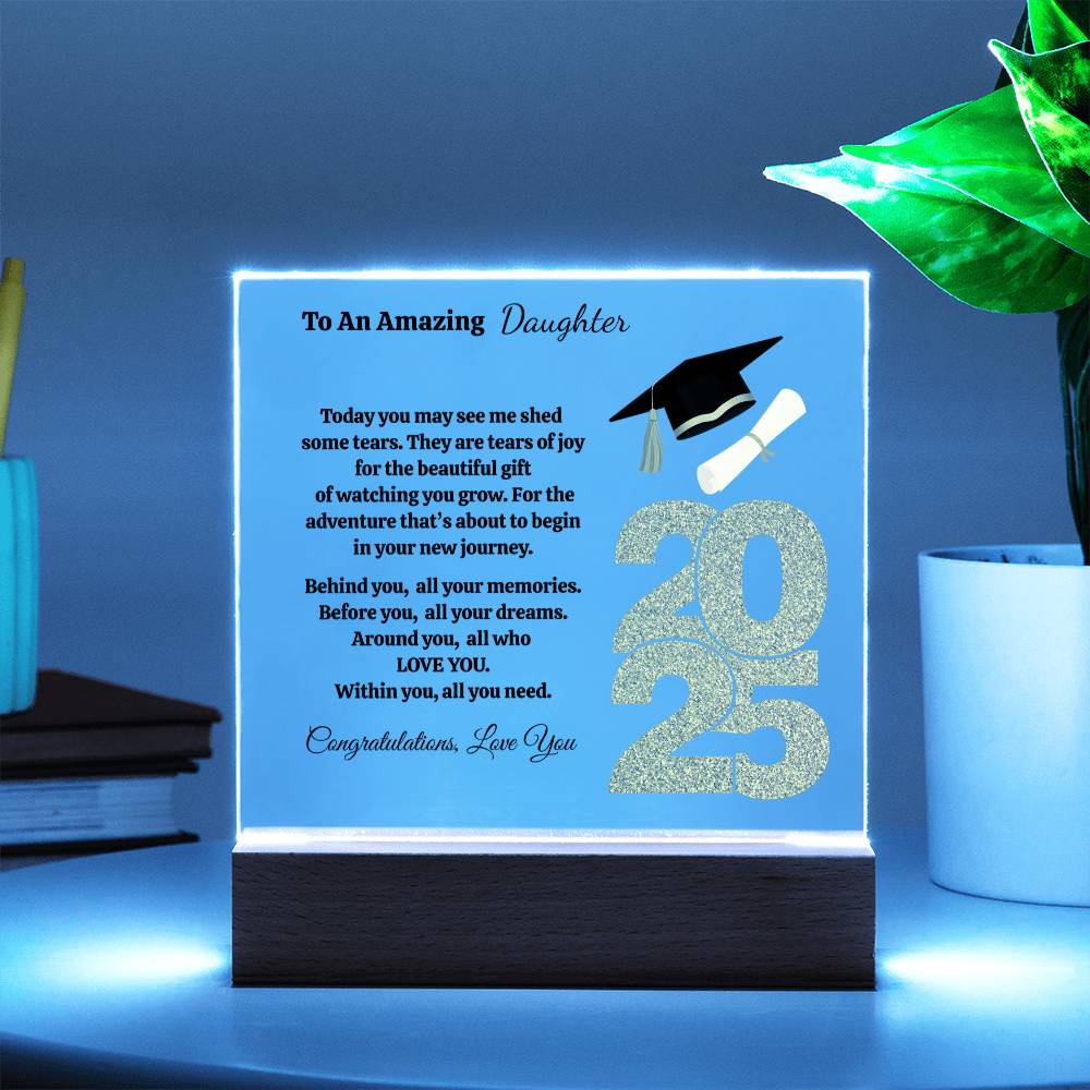 To An Amazing Daughter | Beautiful Gift | Personalized Acrylic Square Plaque (w/LED)