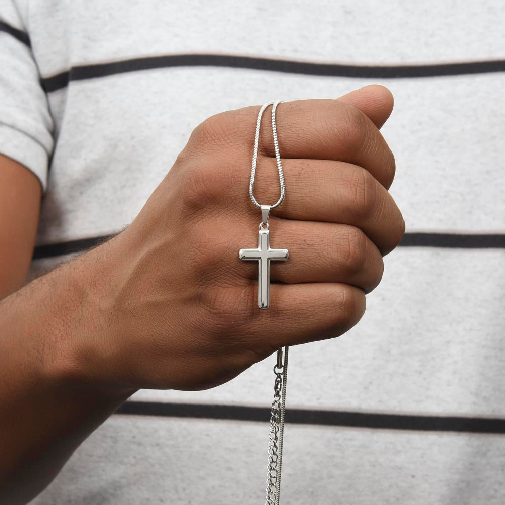 Blessings For My Grandson | Trust In Him | Personalized Cross Necklace