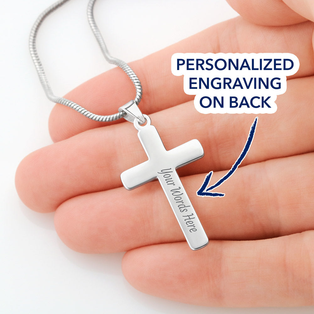 Blessings For My Son | Heart of Hope | Personalized Cross Necklace