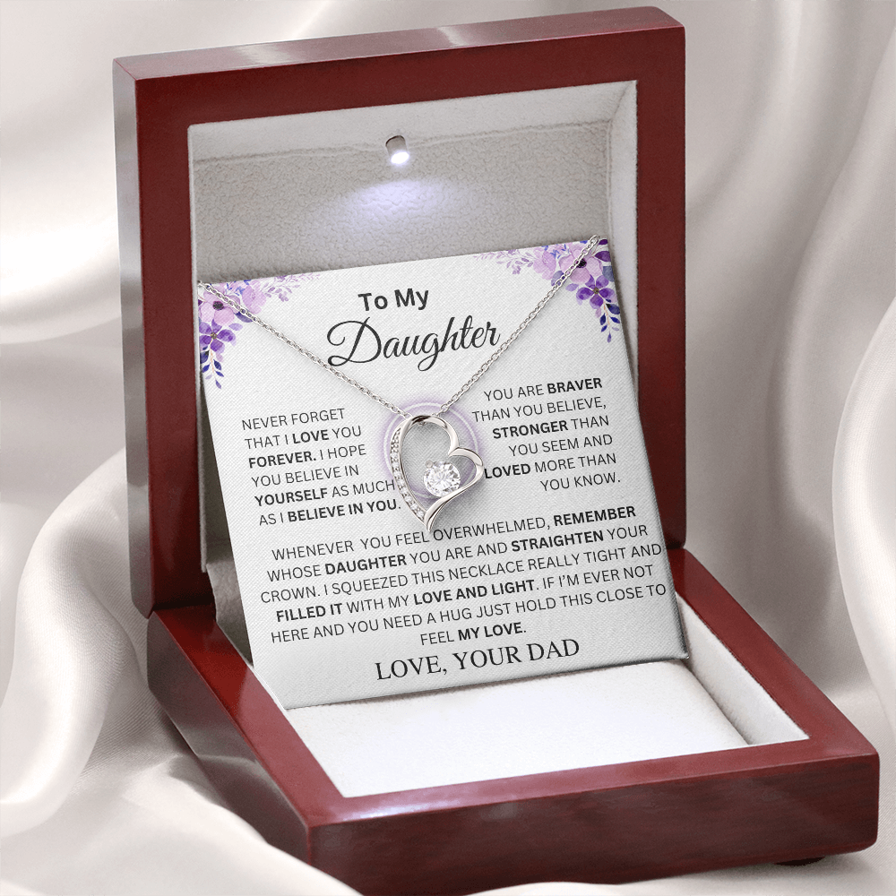 To My Daughter | Never Forget | Forever Love Necklace