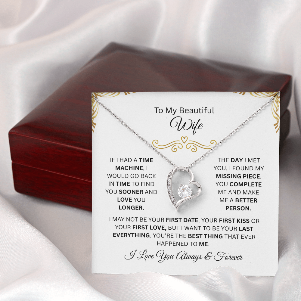 To My Beautiful Wife | Love You Longer | Forever Love Necklace