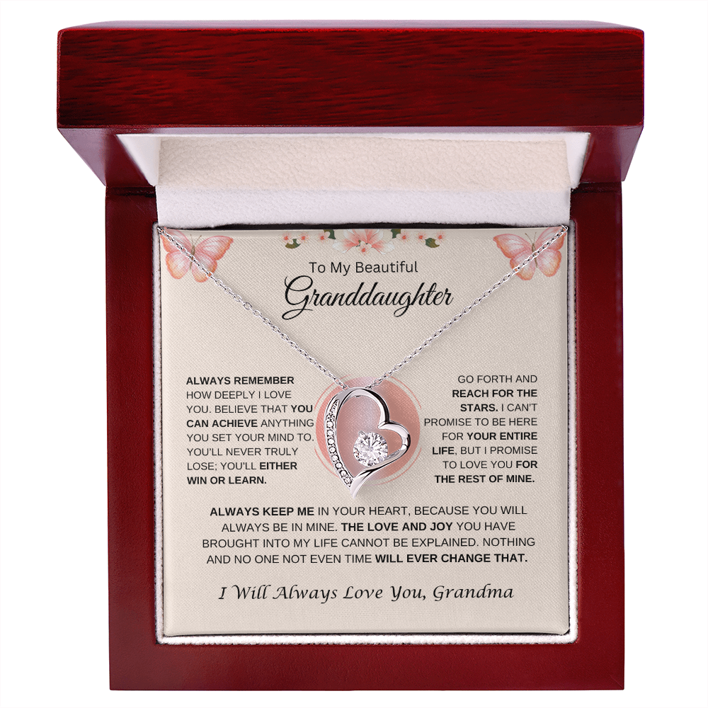 To My Beautiful Granddaughter | Always Remember | Forever Love Necklace
