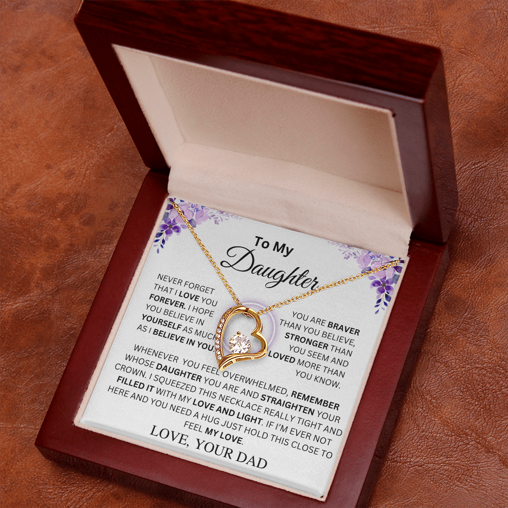 To My Daughter | Never Forget | Forever Love Necklace