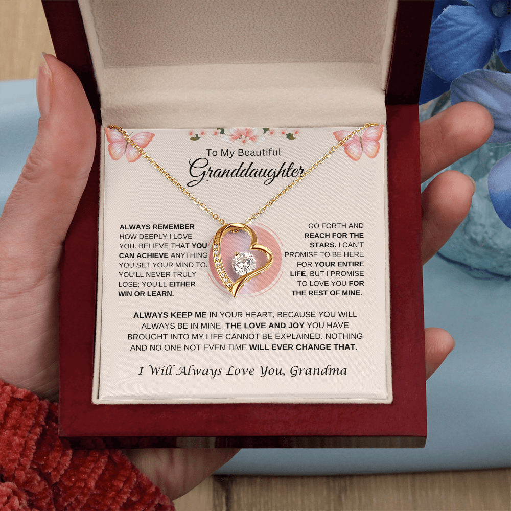 To My Beautiful Granddaughter | Always Remember | Forever Love Necklace