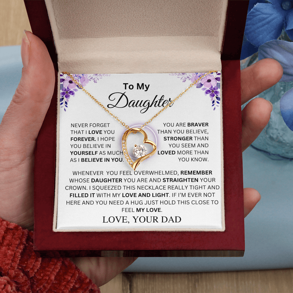 To My Daughter | Never Forget | Forever Love Necklace