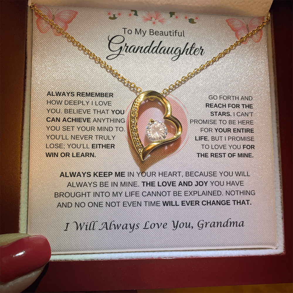 To My Beautiful Granddaughter | Always Remember | Forever Love Necklace