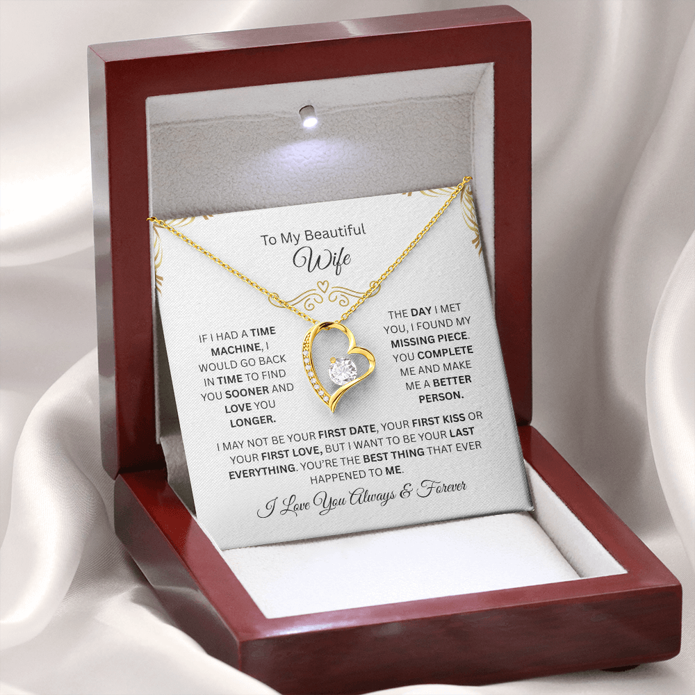To My Beautiful Wife | Love You Longer | Forever Love Necklace