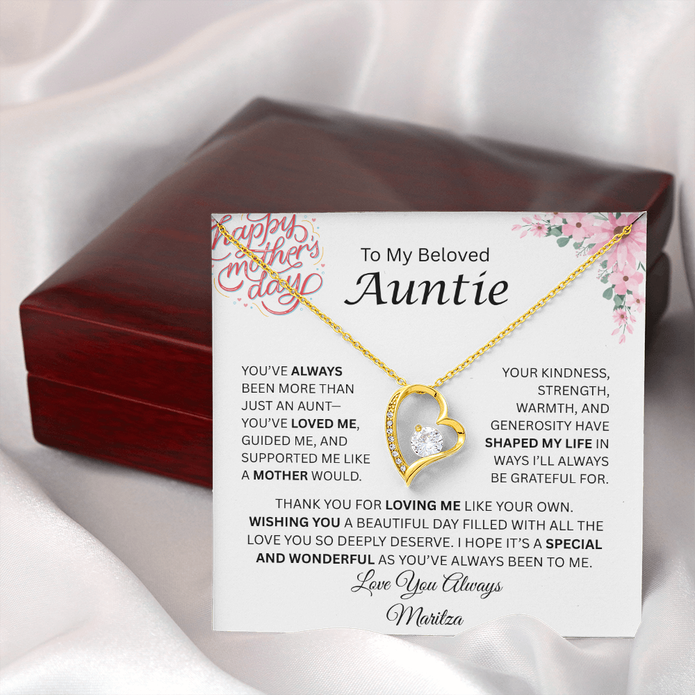 Happy Mother's Day Auntie | Like A Mother | Forever Love Necklace