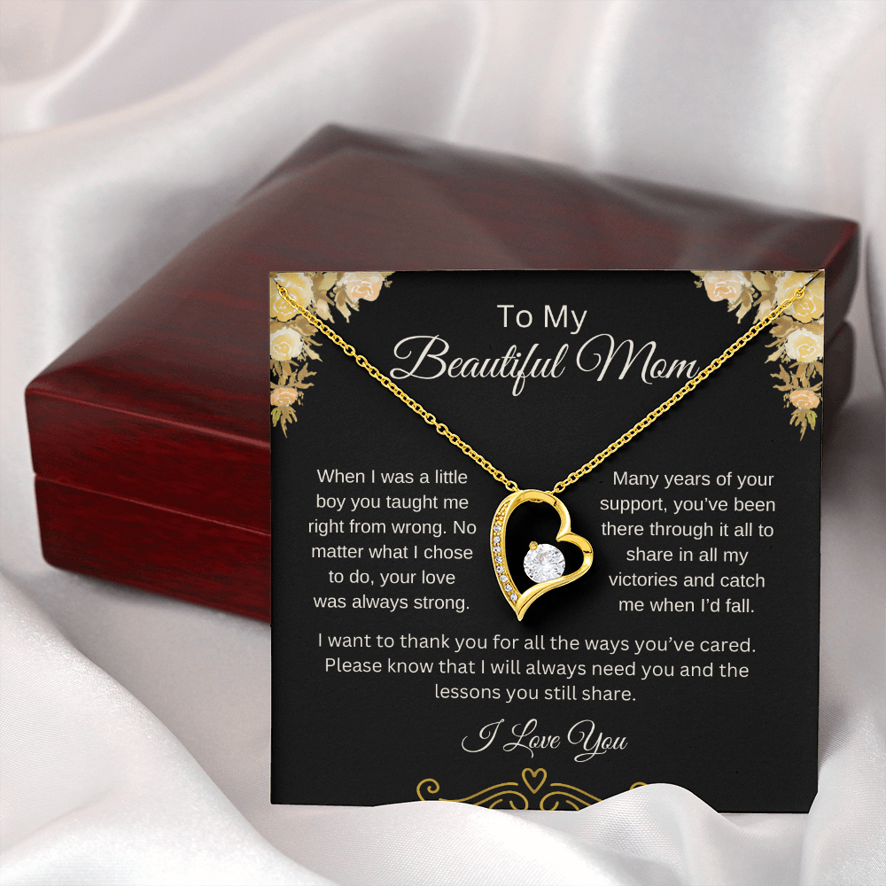 To My Beautiful Mom | Thank You | Forever Love Necklace