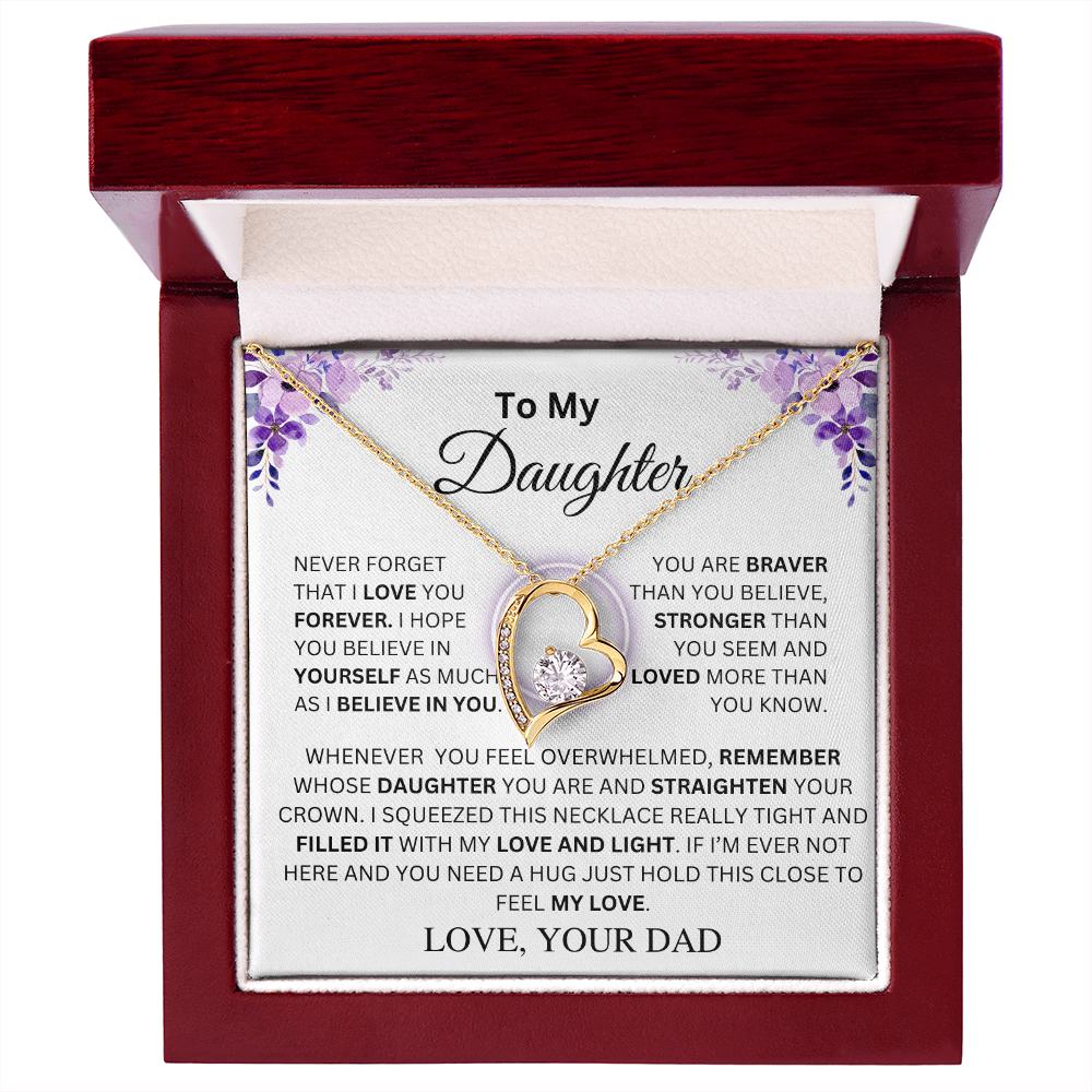To My Daughter | Never Forget | Forever Love Necklace