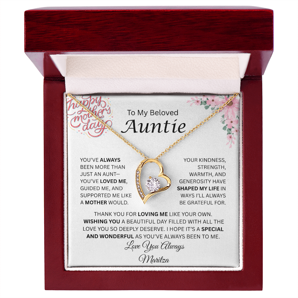 Happy Mother's Day Auntie | Like A Mother | Forever Love Necklace