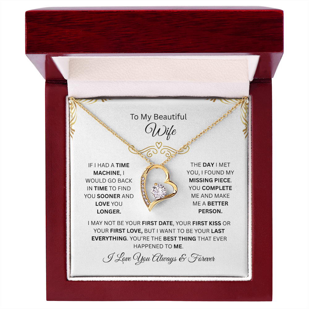 To My Beautiful Wife | Love You Longer | Forever Love Necklace