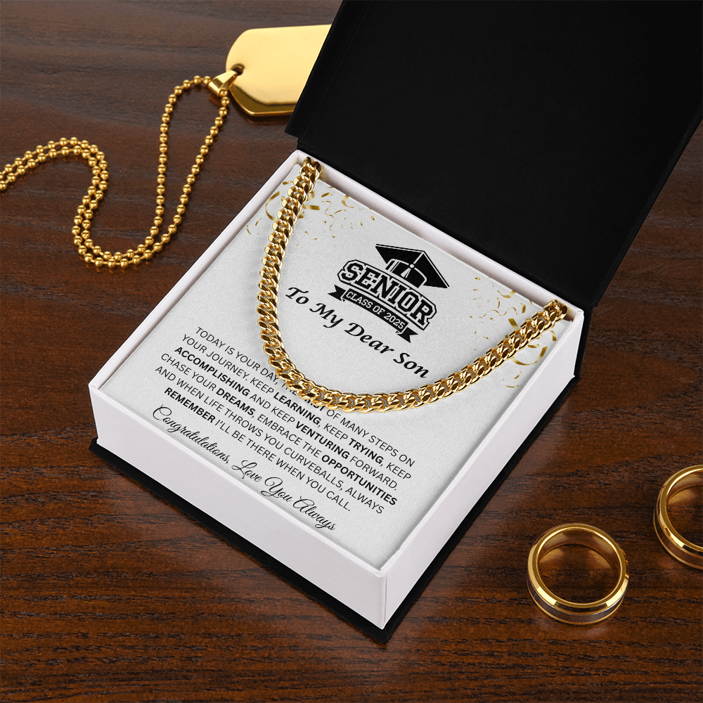 To My Dear Son | Grad Class of 2025 | Cuban Link Chain