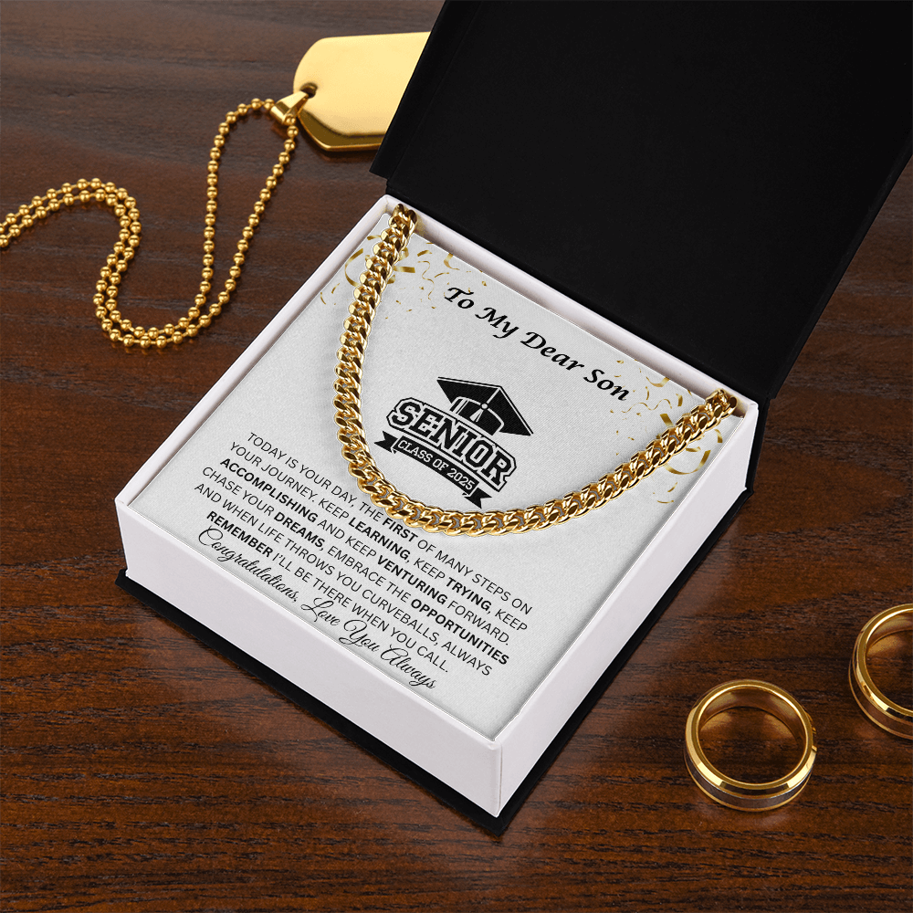 To My Dear Son | Grad Class of 2025 | Cuban Link Chain