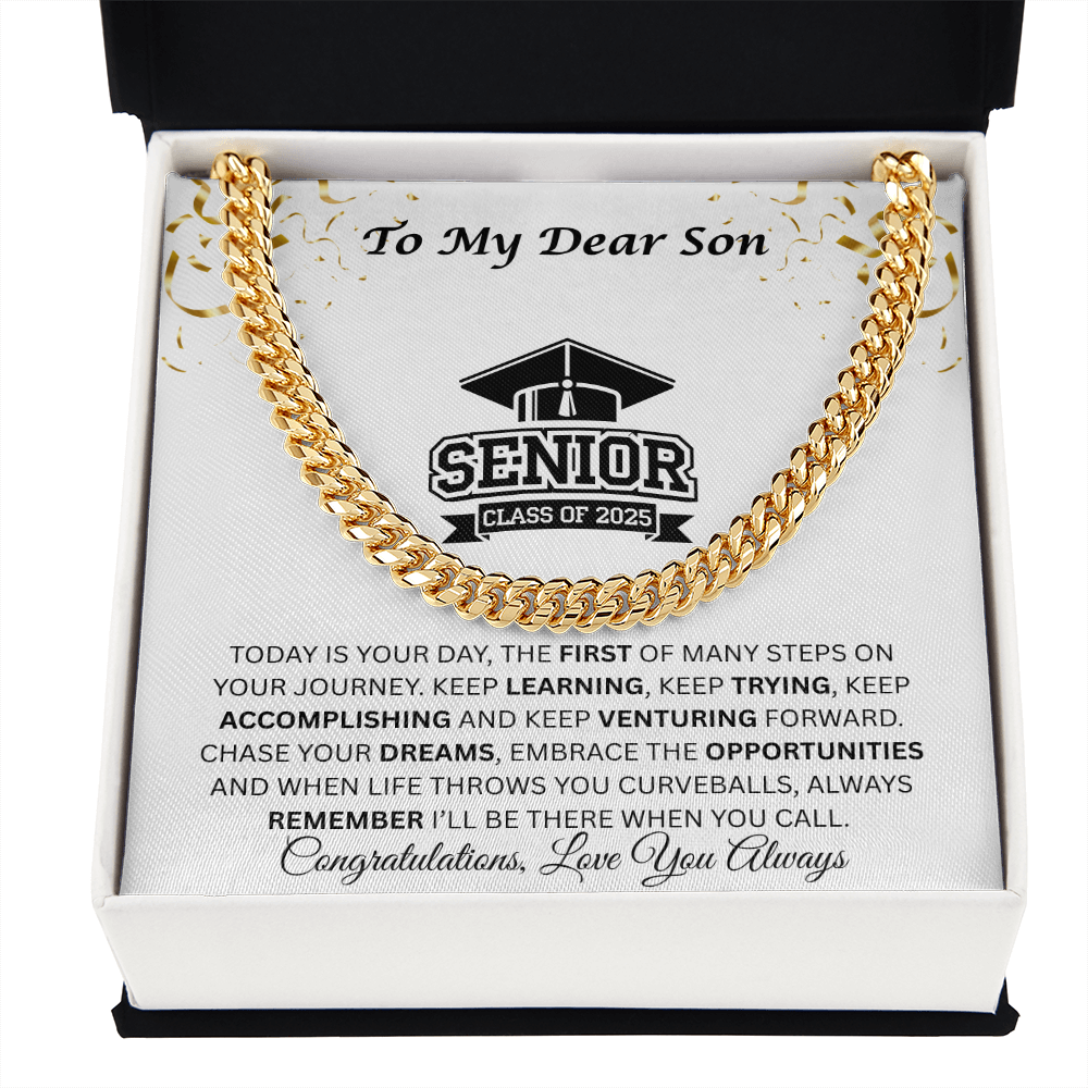 To My Dear Son | Grad Class of 2025 | Cuban Link Chain