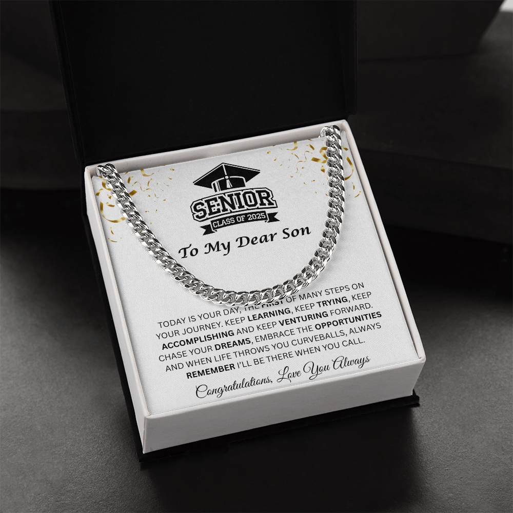 To My Dear Son | Grad Class of 2025 | Cuban Link Chain
