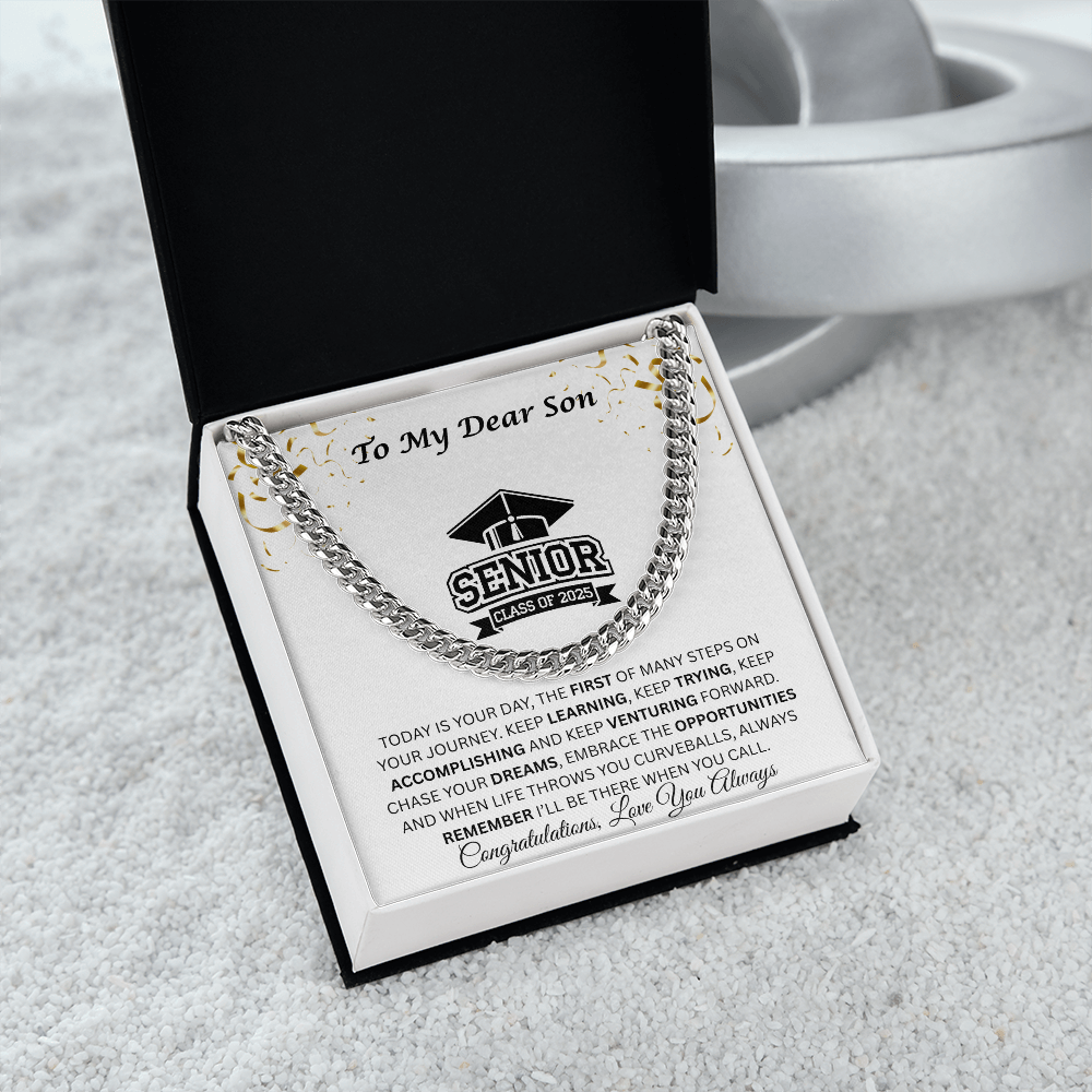 To My Dear Son | Grad Class of 2025 | Cuban Link Chain