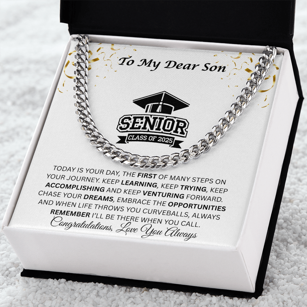 To My Dear Son | Grad Class of 2025 | Cuban Link Chain