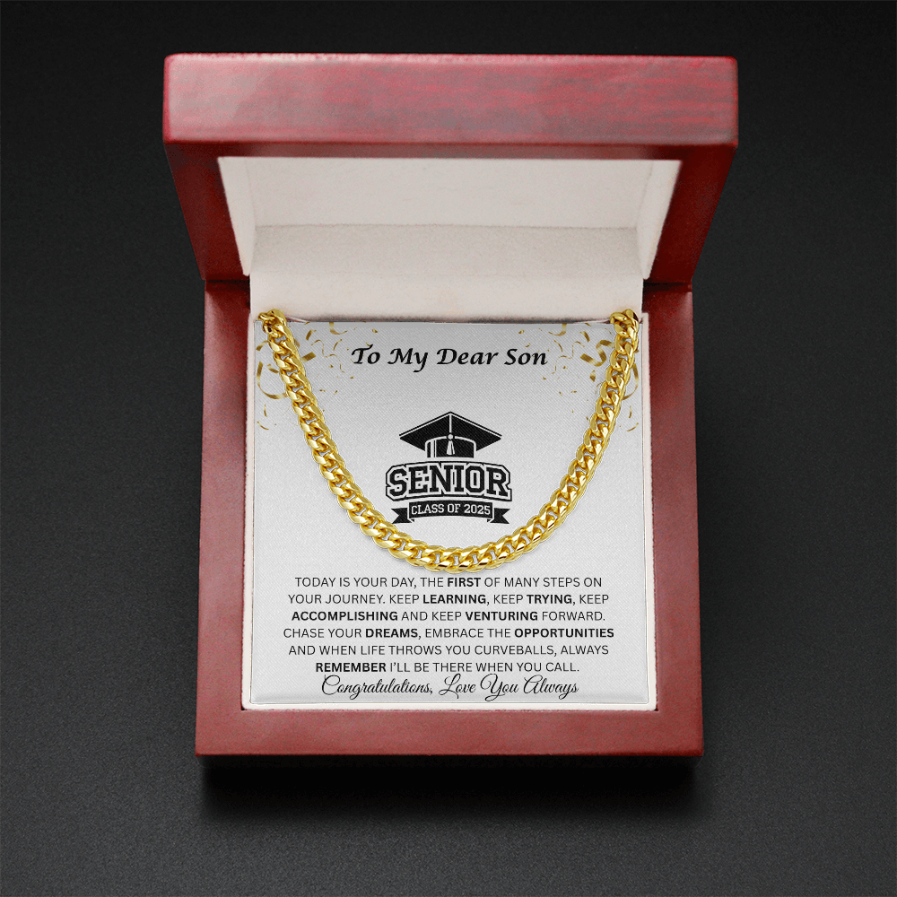 To My Dear Son | Grad Class of 2025 | Cuban Link Chain