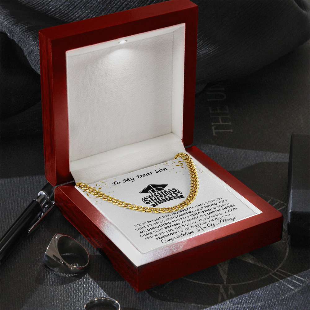 To My Dear Son | Grad Class of 2025 | Cuban Link Chain