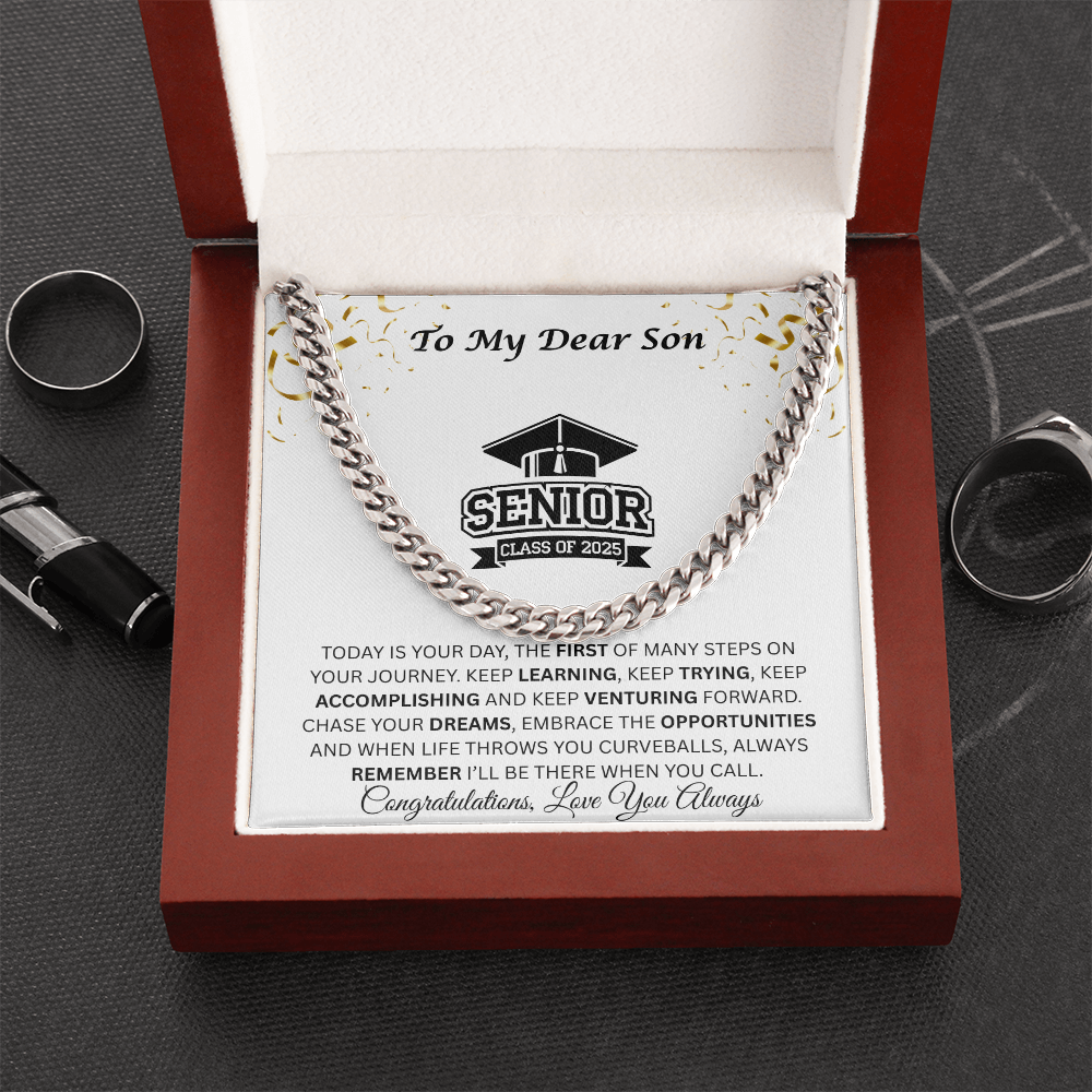 To My Dear Son | Grad Class of 2025 | Cuban Link Chain