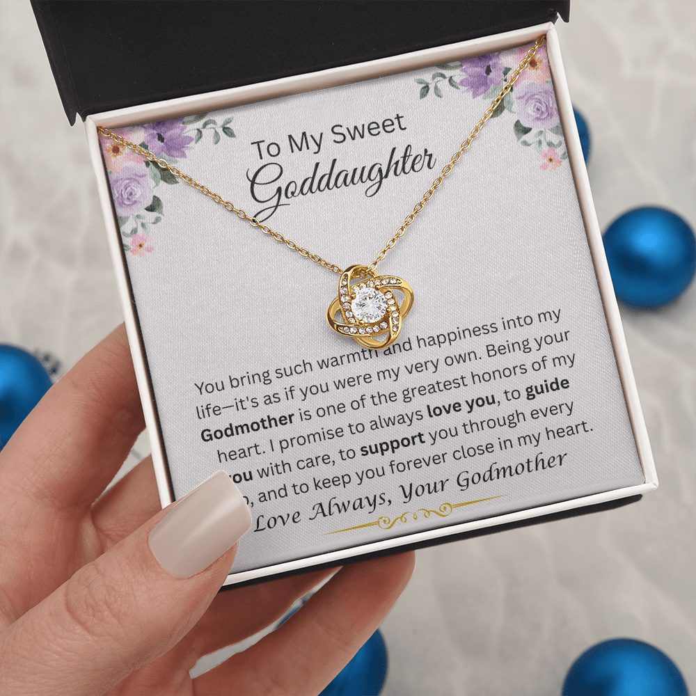 To My Sweet Goddaughter | Love Always | Love Knot Necklace