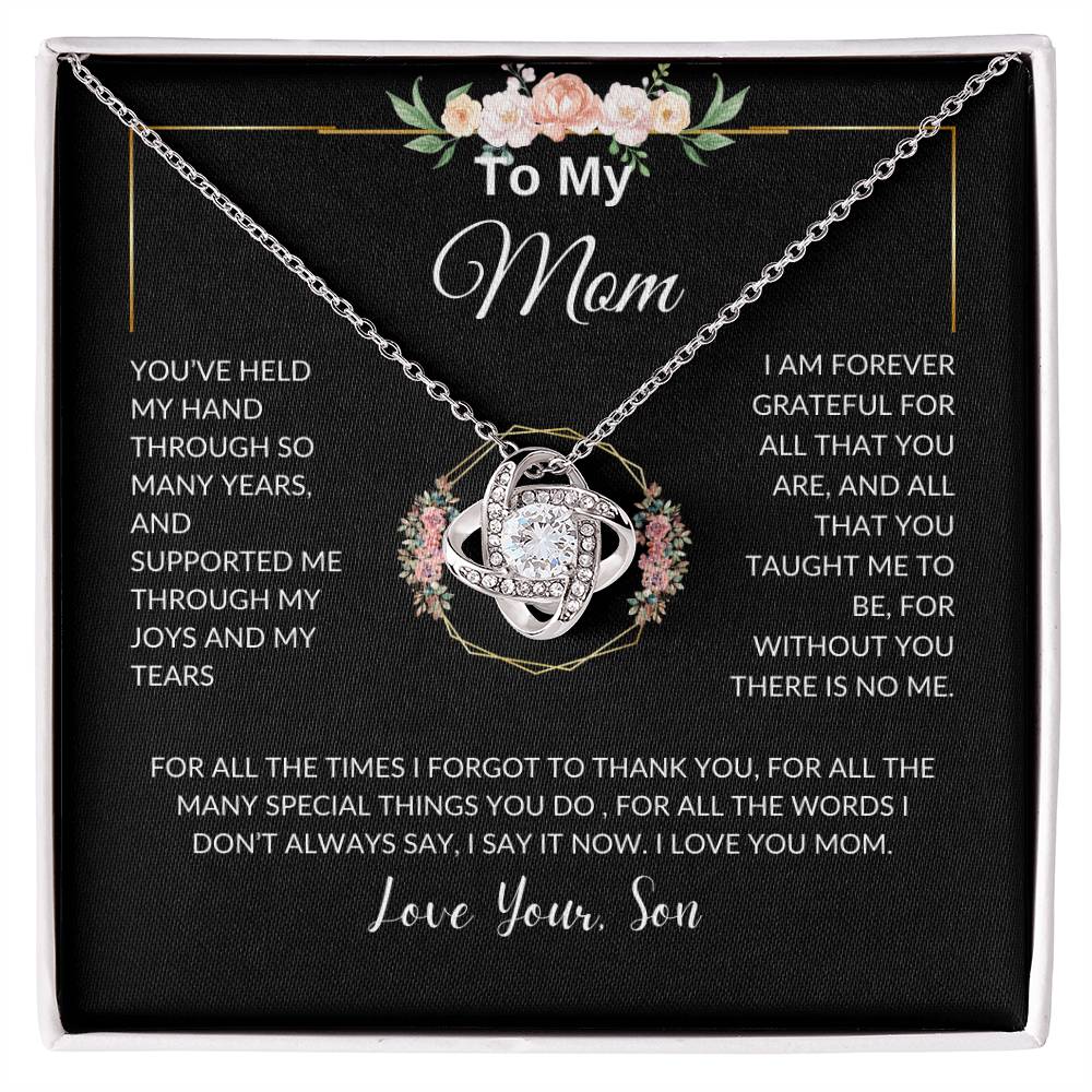 To Mom From Son | Held My Hand | Love Knot Necklace