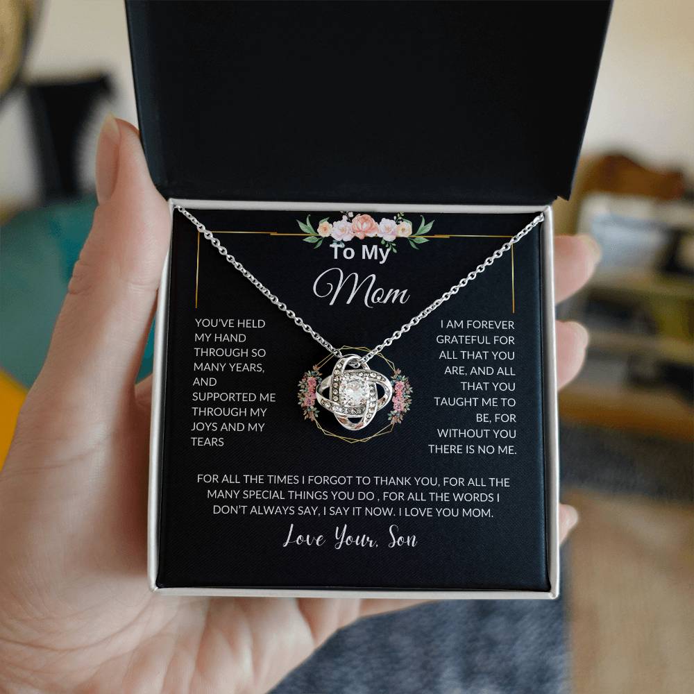 To Mom From Son | Held My Hand | Love Knot Necklace