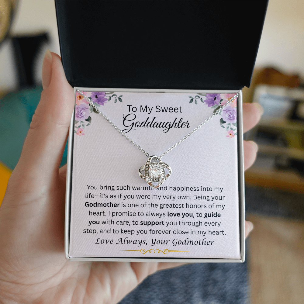 To My Sweet Goddaughter | Love Always | Love Knot Necklace