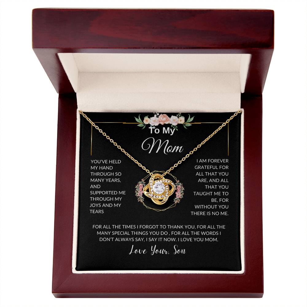 To Mom From Son | Held My Hand | Love Knot Necklace