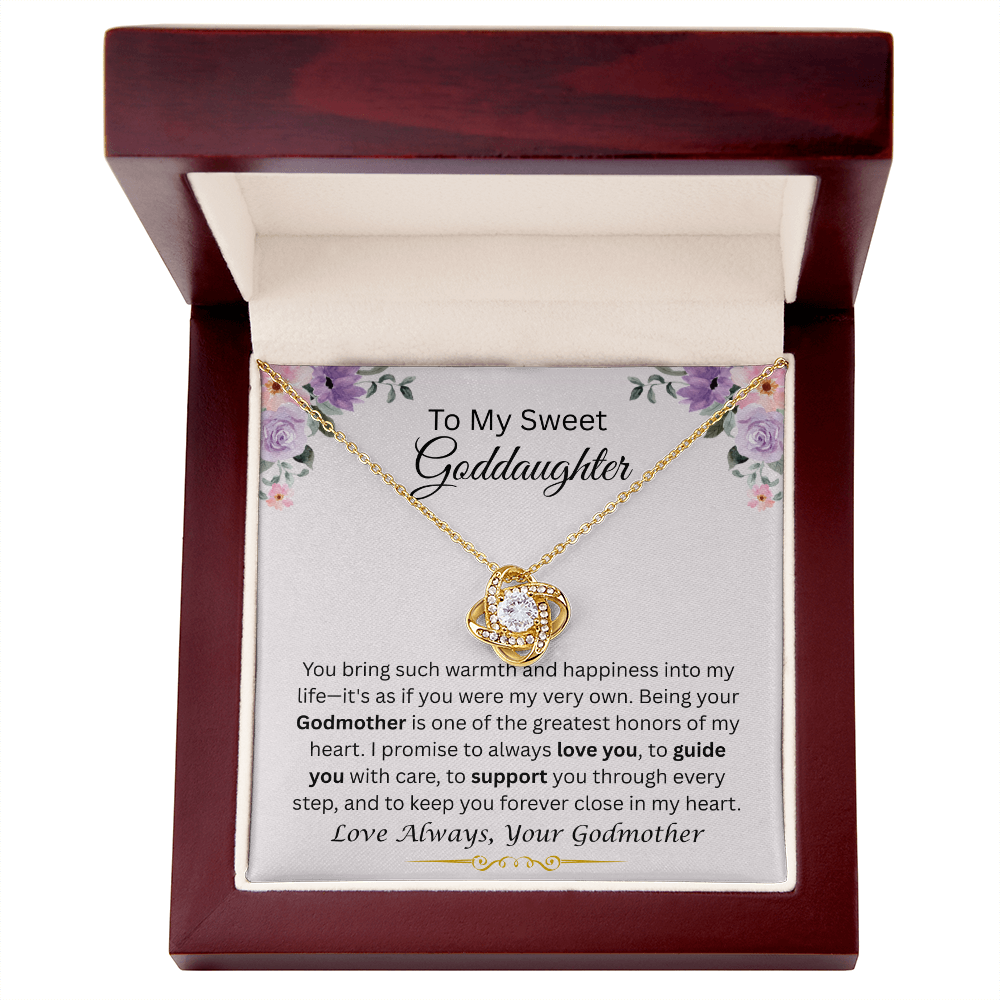 To My Sweet Goddaughter | Love Always | Love Knot Necklace