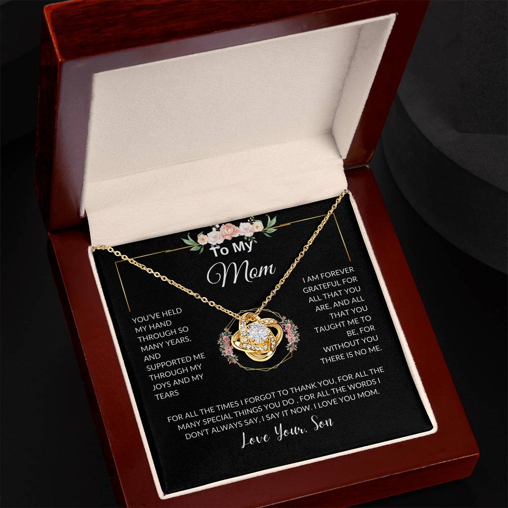 To Mom From Son | Held My Hand | Love Knot Necklace