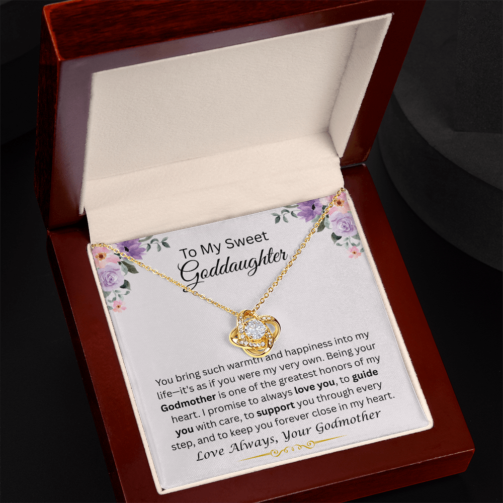 To My Sweet Goddaughter | Love Always | Love Knot Necklace