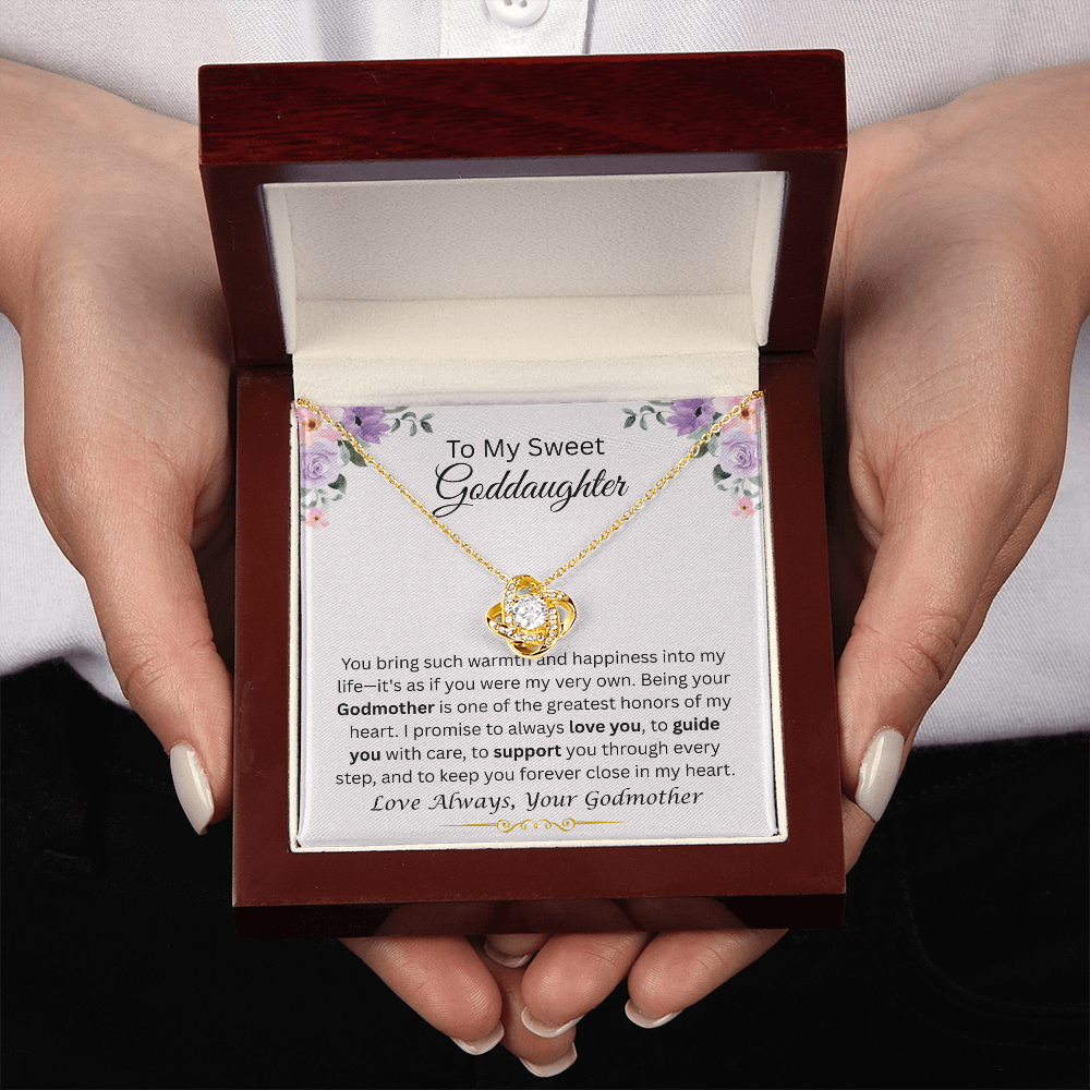 To My Sweet Goddaughter | Love Always | Love Knot Necklace