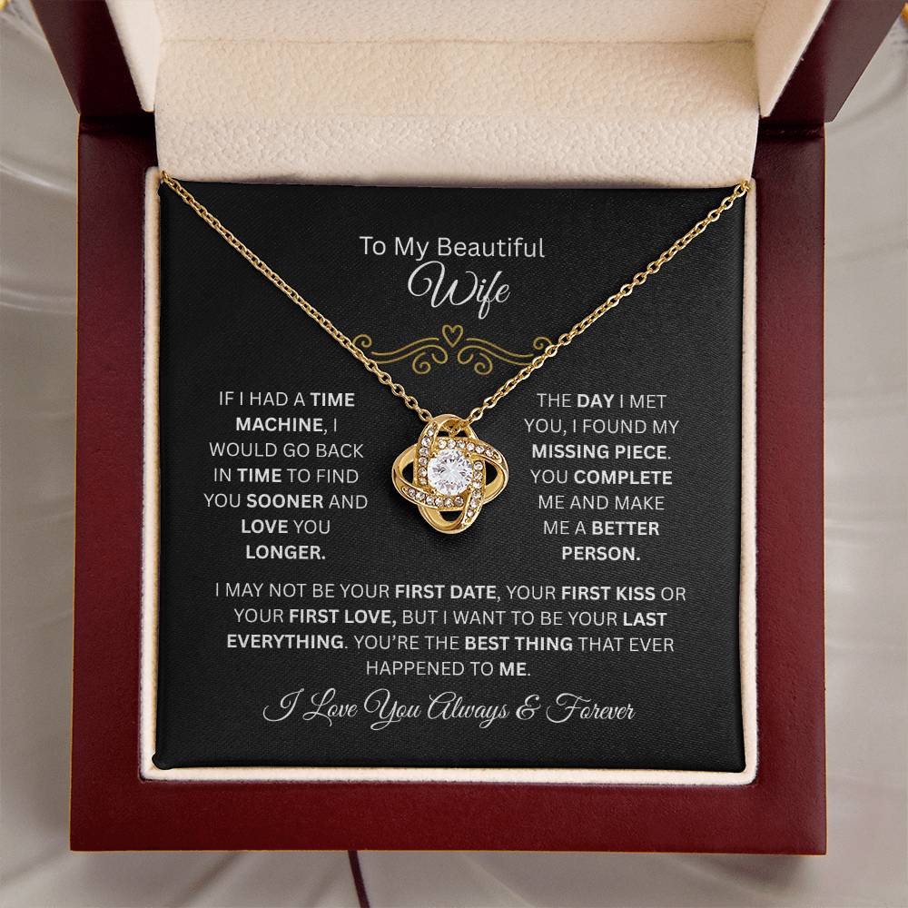 To My Beautiful Wife | Find You Sooner | Love Knot Necklace