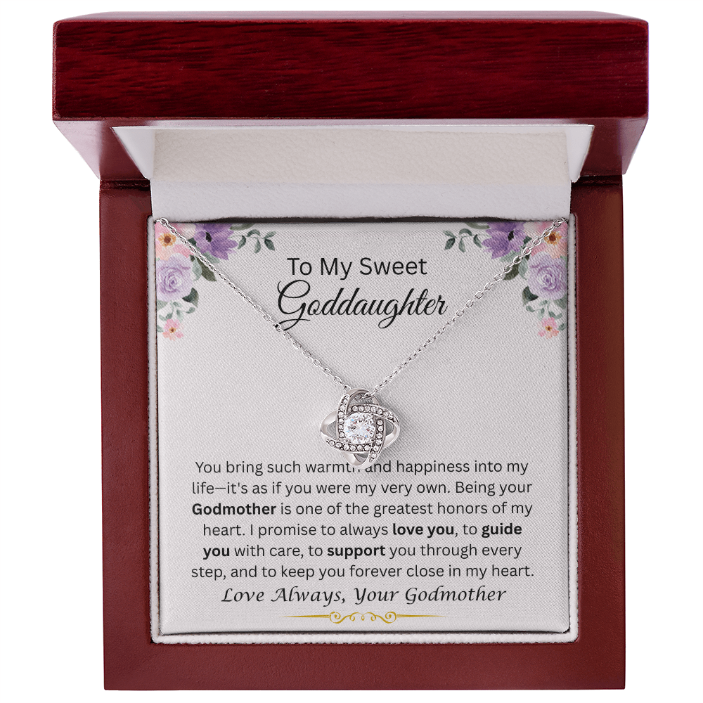 To My Sweet Goddaughter | Love Always | Love Knot Necklace