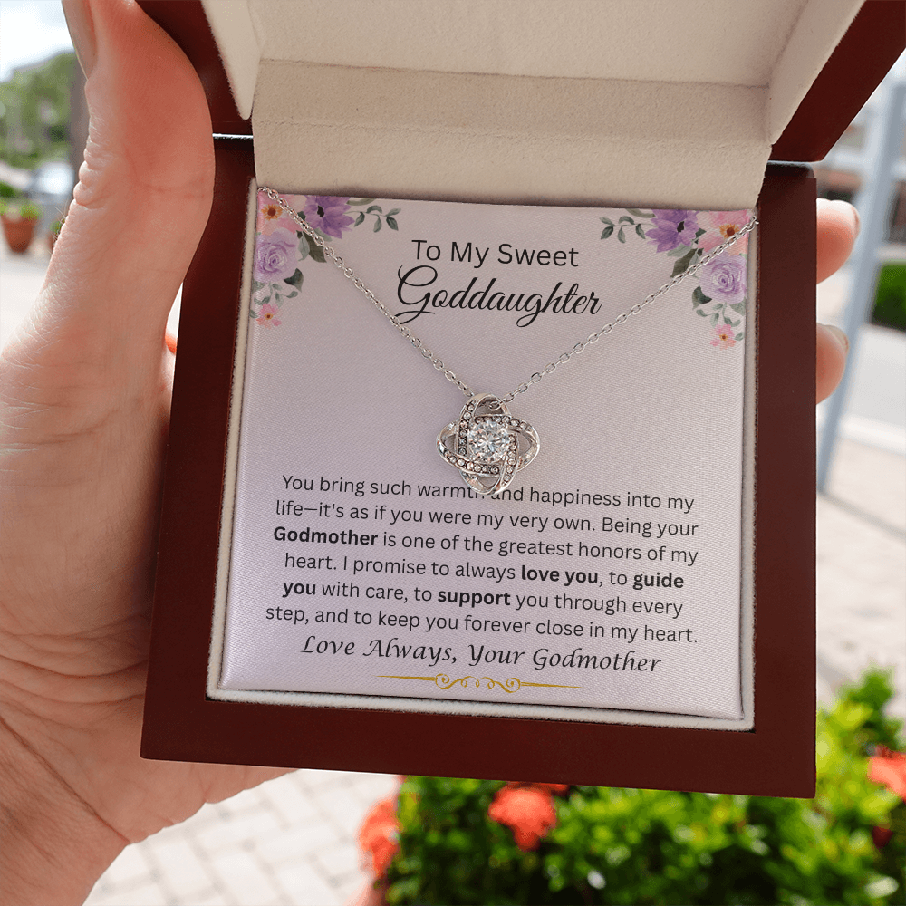 To My Sweet Goddaughter | Love Always | Love Knot Necklace